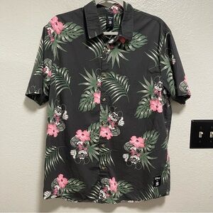 Disney Collection by Neff Mickey Hawaiian Button Up Camp Shirt Size Large
